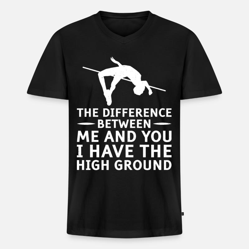 Stabhochsprung Stabspringer Leichtathletik - Männer Premium Bio T-Shirt mit V-Ausschnitt - Schwarz