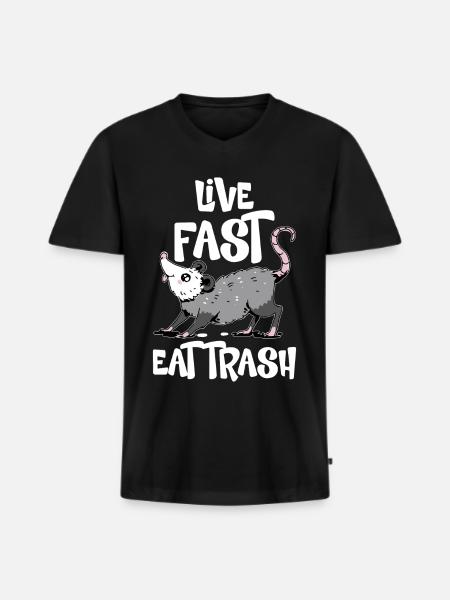 Opossum Trash Opossum Retro - Men's Premium Organic T-shirt with V-neck - black