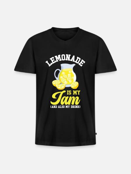 Lemon Fruit Lemonade Citrus - Men's Premium Organic T-shirt with V-neck - black