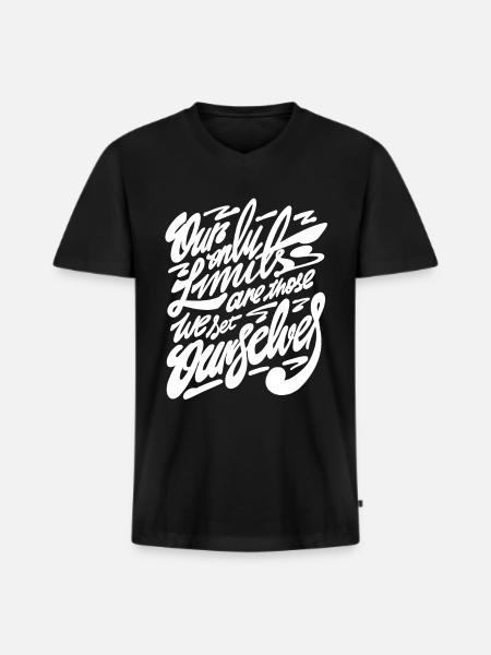 Positives mindset - Männer Premium Bio T-Shirt mit V-Ausschnitt - Schwarz