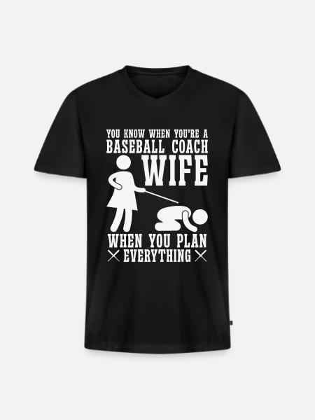Baseball-Trainerin Ehefrau Berufstätige Mutter - Männer Premium Bio T-Shirt mit V-Ausschnitt - Schwarz