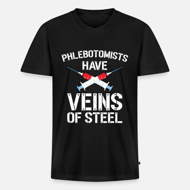 Phlebotomist Phlebotomie Krankenschwester Tech - Männer Premium Bio T-Shirt mit V-Ausschnitt - Schwarz