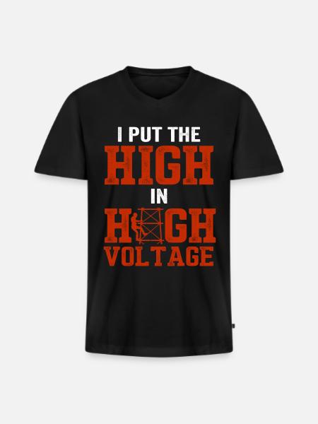 Cell Tower Climber Climbing Technician - Men's Premium Organic T-shirt with V-neck - black