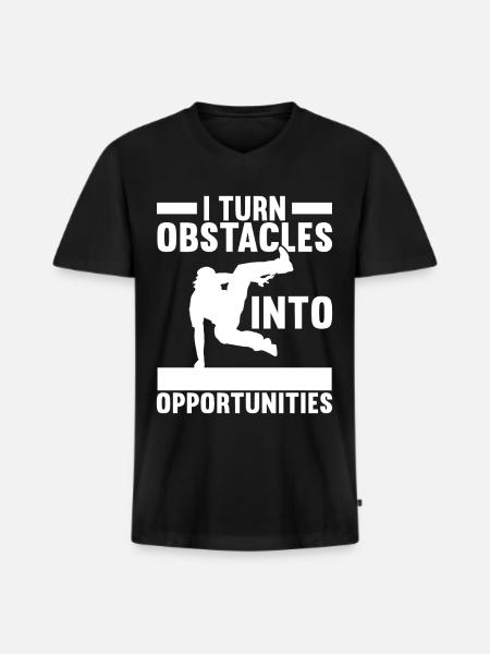 Parkour Freerunning - Men's Premium Organic T-shirt with V-neck - black