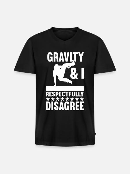 Parkour Freerunning - Men's Premium Organic T-shirt with V-neck - black