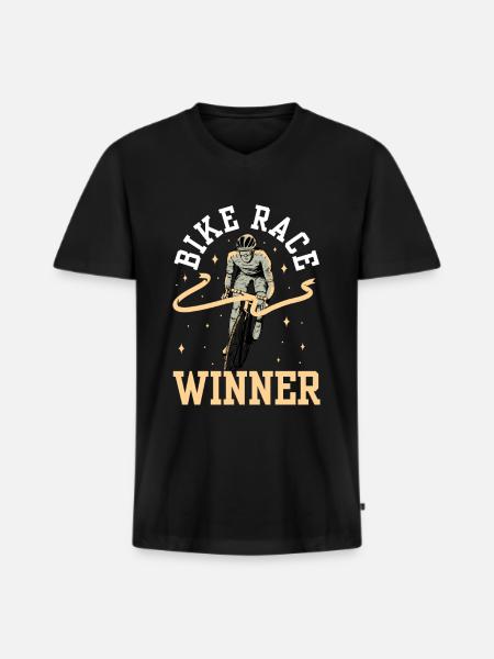 Winner of the cycling race Cycling race Cyclists - Men's Premium Organic T-shirt with V-neck - black