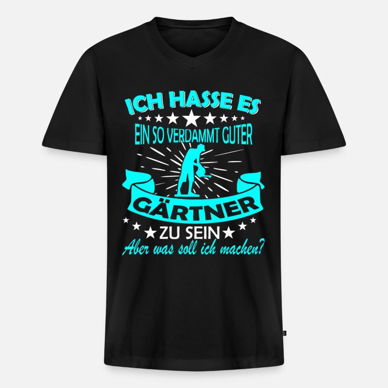 Gartenarbeit & Gärtnern - Männer Premium Bio T-Shirt mit V-Ausschnitt - Schwarz