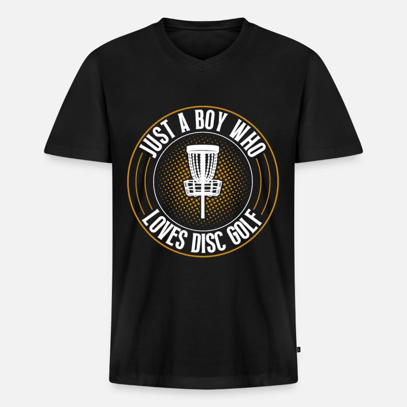 Discgolf Disc Golf - Männer Premium Bio T-Shirt mit V-Ausschnitt - Schwarz