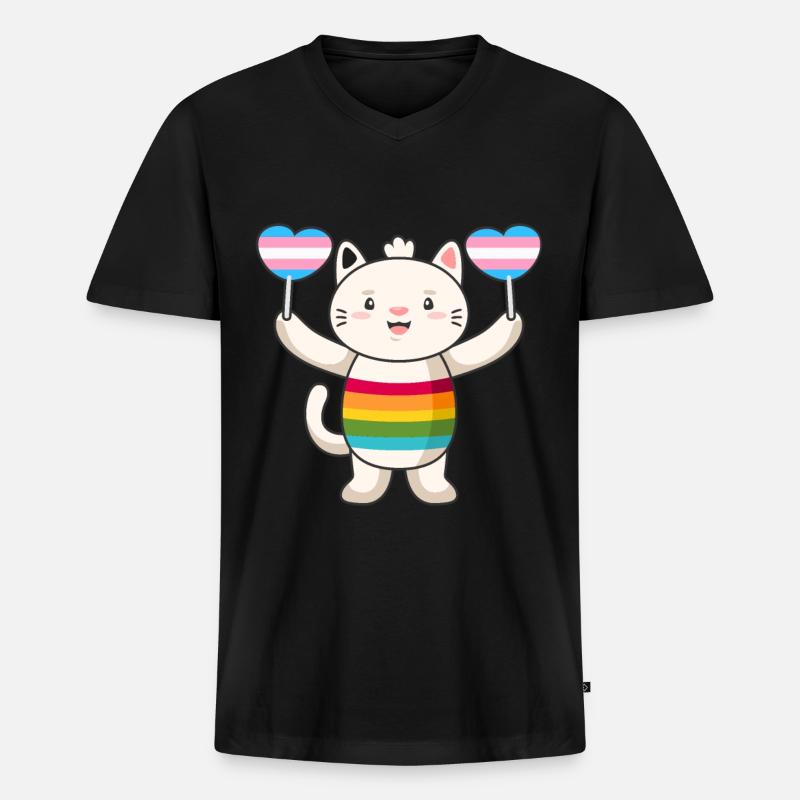 Transgender Trans LGBTQ - Männer Premium Bio T-Shirt mit V-Ausschnitt - Schwarz