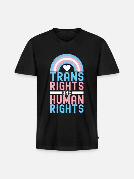 Transgender Trans LGBTQ - Men's Premium Organic T-shirt with V-neck - black