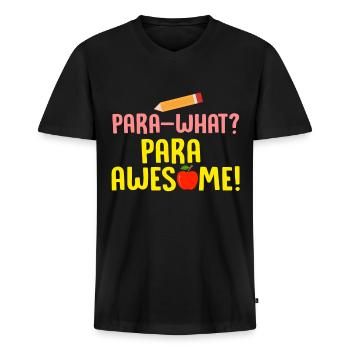 Paraprofessional Teacher Para Educator - Men's Premium Organic T-shirt with V-neck - black - Front - Nico (187cm)