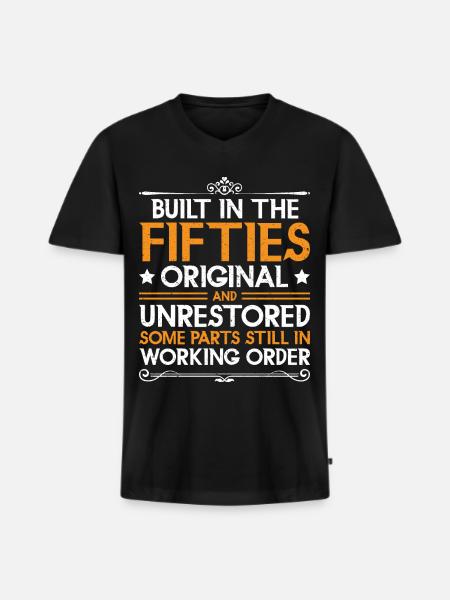 Built In Fifties 50's Birthday - Men's Premium Organic T-shirt with V-neck - black
