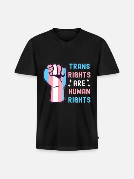 Transgender Trans LGBTQ - Men's Premium Organic T-shirt with V-neck - black