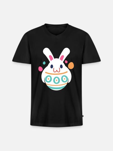Easter Rabbit Egg Easter Holiday - Men's Premium Organic T-shirt with V-neck - black