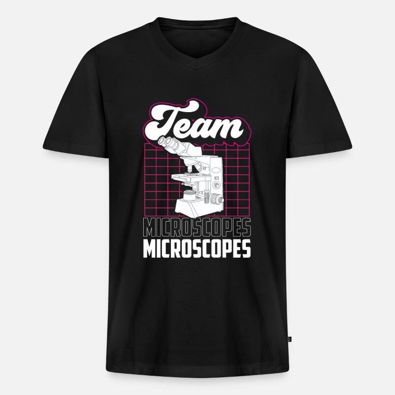Équipe Microscopes Microscope Dictons Microscopes - T-shirt encolure en V Premium bio Homme - noir