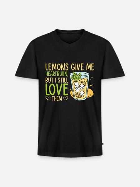 Lemon Fruit Lemonade Citrus - Men's Premium Organic T-shirt with V-neck - black