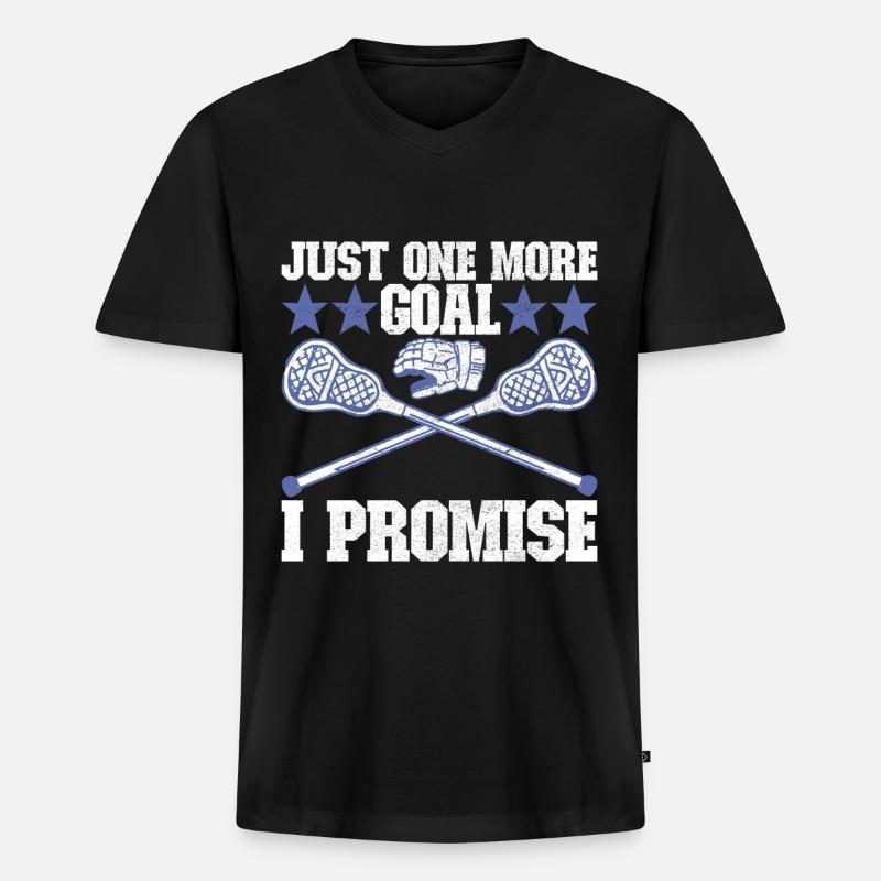 Lacrosse - Männer Premium Bio T-Shirt mit V-Ausschnitt - Schwarz