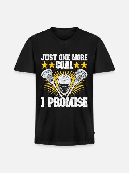 Lacrosse - Männer Premium Bio T-Shirt mit V-Ausschnitt - Schwarz
