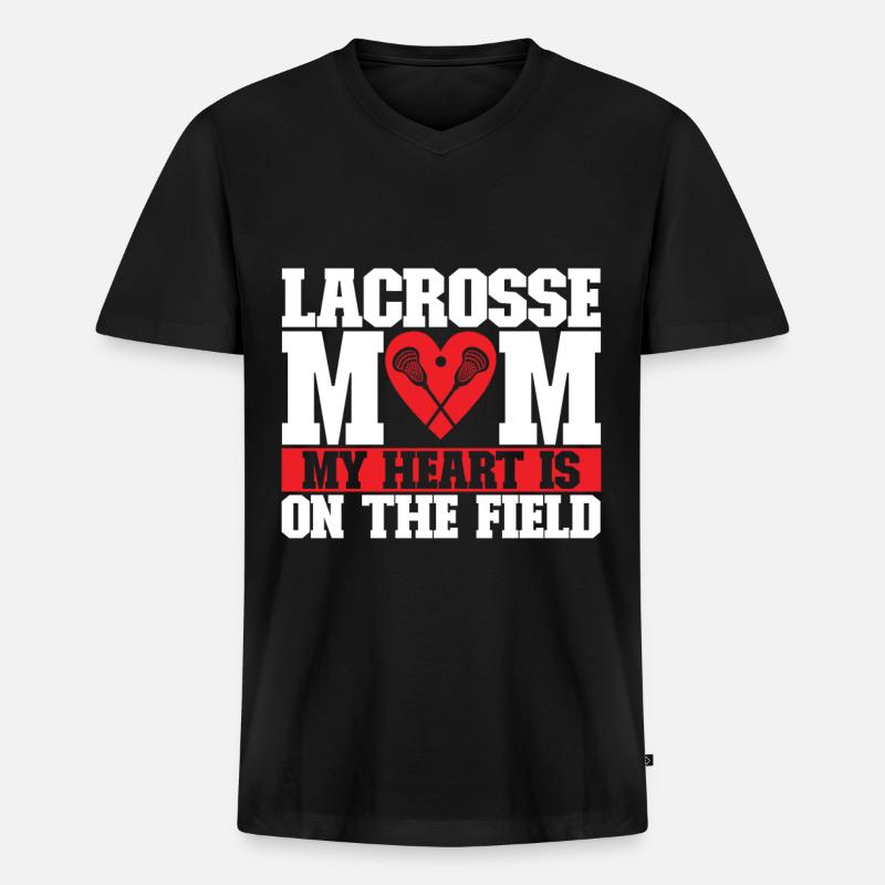 Lacrosse - Männer Premium Bio T-Shirt mit V-Ausschnitt - Schwarz