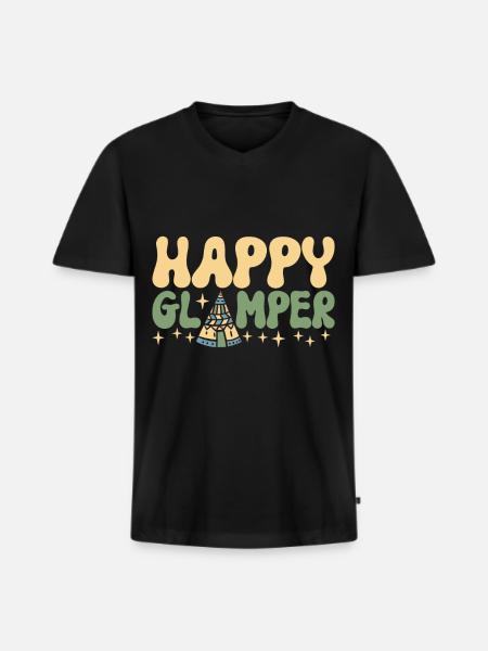Glamping Glamper - Men's Premium Organic T-shirt with V-neck - black