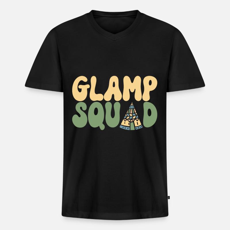 Glamping Glamper - Männer Premium Bio T-Shirt mit V-Ausschnitt - Schwarz