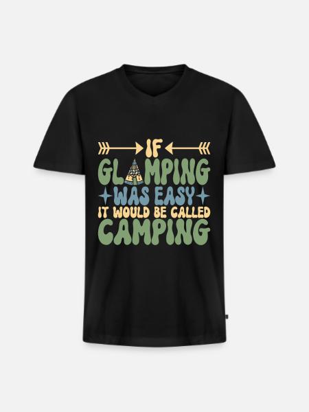 Glamping Glamper - Men's Premium Organic T-shirt with V-neck - black