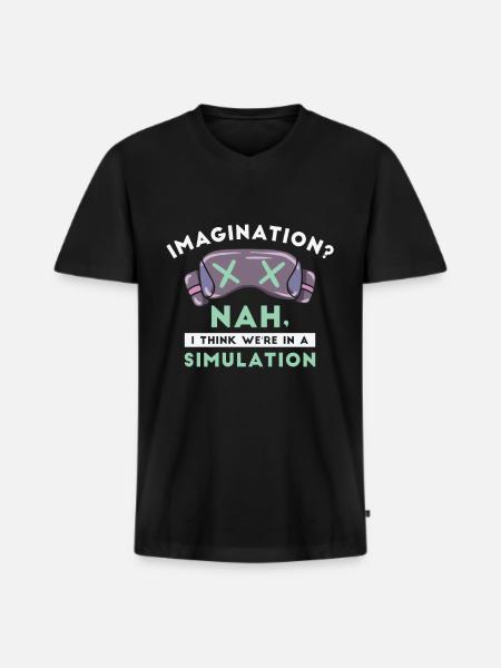 Simulation Sci Fi Futuristic Conspiracy - Men's Premium Organic T-shirt with V-neck - black