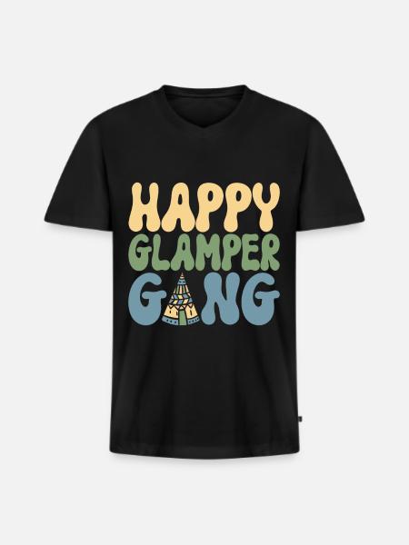 Glamping Glamper - Men's Premium Organic T-shirt with V-neck - black