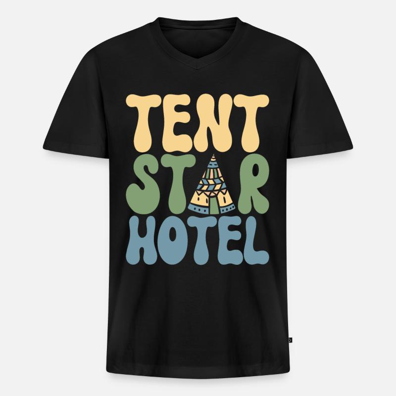 Glamping Glamper - Männer Premium Bio T-Shirt mit V-Ausschnitt - Schwarz