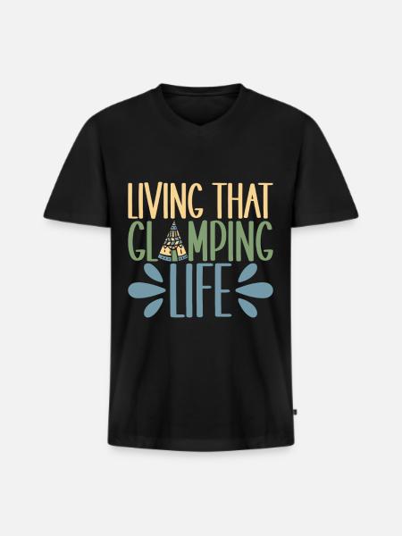 Glamping Glamper - Men's Premium Organic T-shirt with V-neck - black