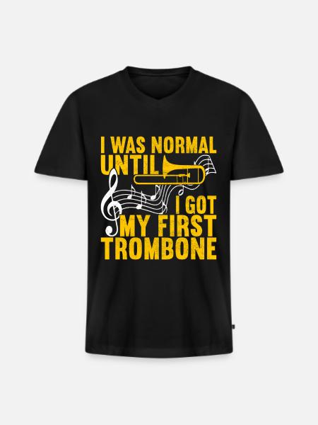 Posaune Trombone - Men's Premium Organic T-shirt with V-neck - black