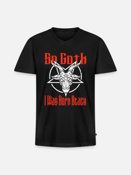 Belsebub Djävulen Gotiska Pentagram Mystiska - Ekologisk premium-T-shirt med V-ringning herr - svart