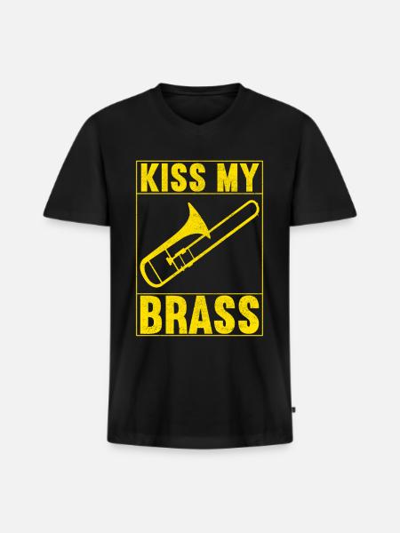 Posaune Trombone - Men's Premium Organic T-shirt with V-neck - black