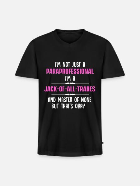 Aide-éducateur de l’enseignant - T-shirt encolure en V Premium bio Homme - noir