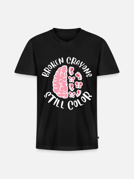 Mental Health Awareness - Men's Premium Organic T-shirt with V-neck - black