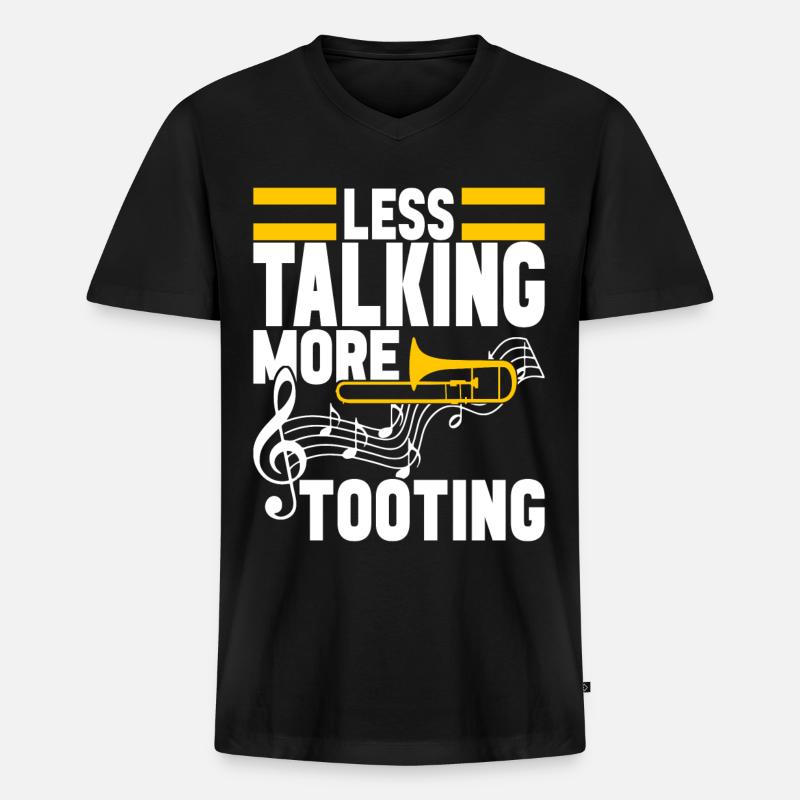 Posaune Trombone - Männer Premium Bio T-Shirt mit V-Ausschnitt - Schwarz