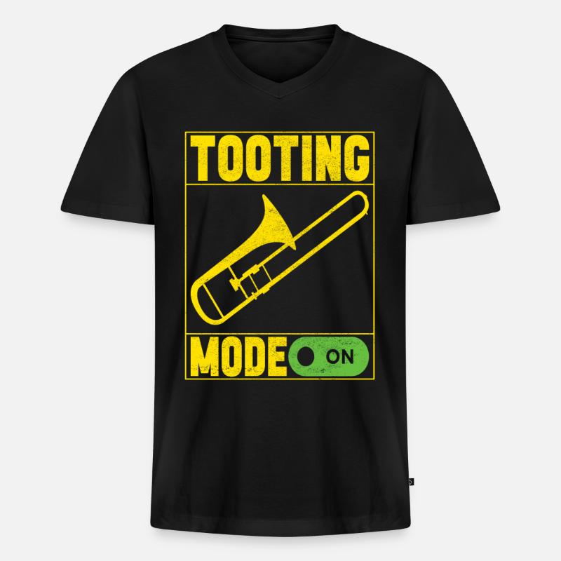 Posaune Trombone - Männer Premium Bio T-Shirt mit V-Ausschnitt - Schwarz