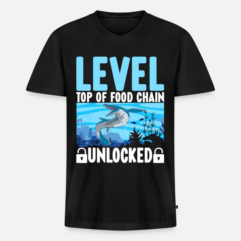 Mosasaurus Dinosaurier - Männer Premium Bio T-Shirt mit V-Ausschnitt - Schwarz