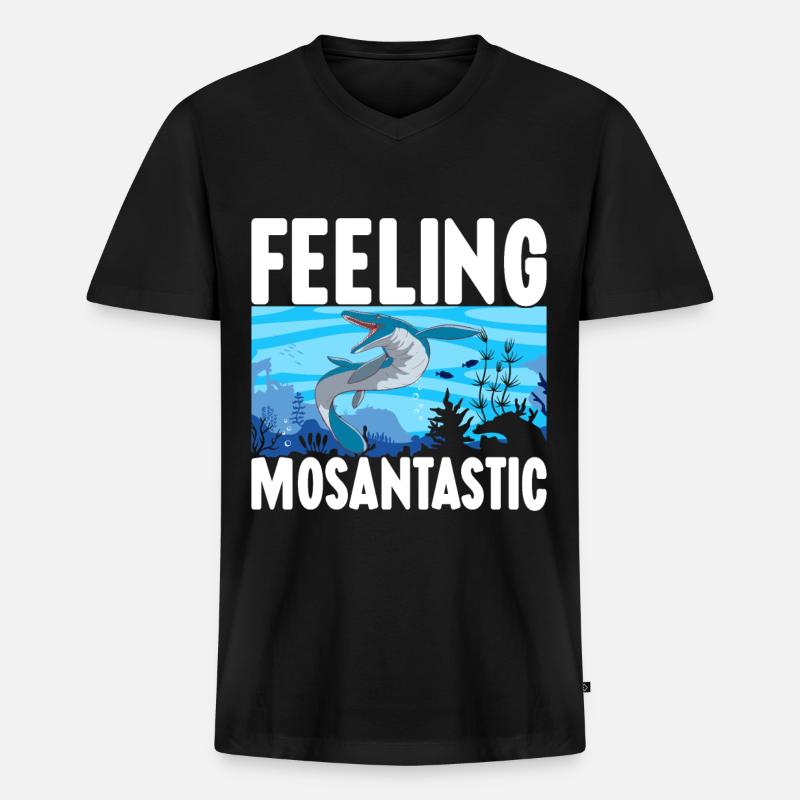 Mosasaurus Dinosaurier - Männer Premium Bio T-Shirt mit V-Ausschnitt - Schwarz