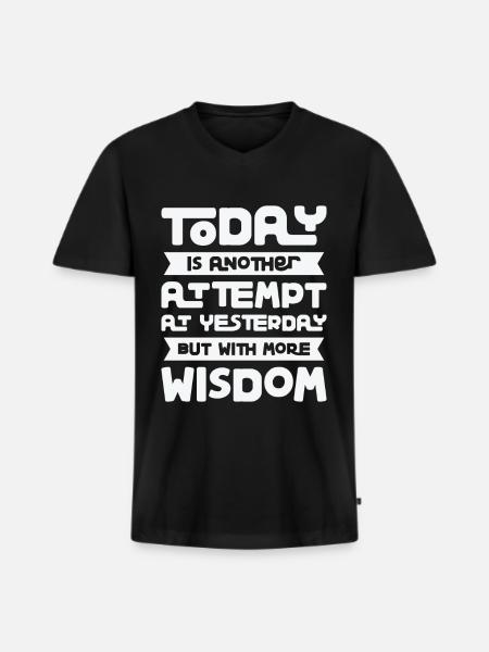 Motivational Wisdom Motivator Knowledge - Men's Premium Organic T-shirt with V-neck - black