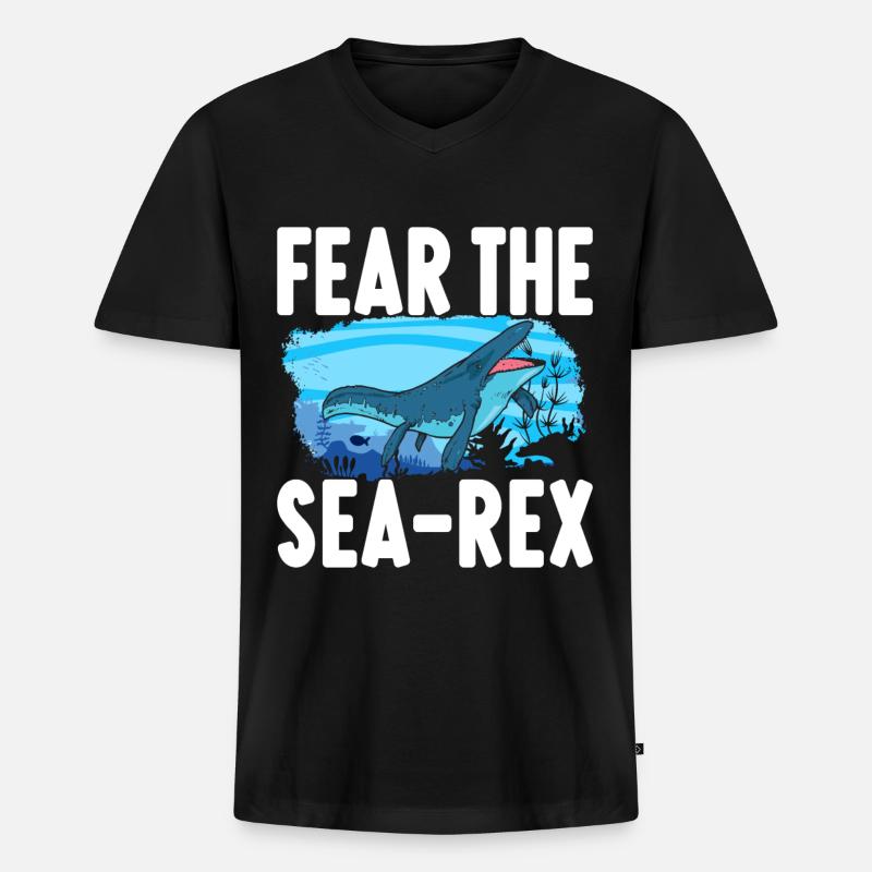 Mosasaurus Dinosaurier - Männer Premium Bio T-Shirt mit V-Ausschnitt - Schwarz