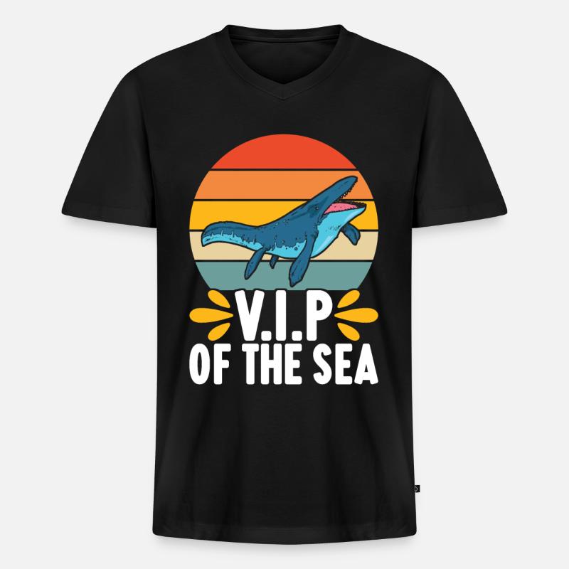 Mosasaurus Dinosaurier - Männer Premium Bio T-Shirt mit V-Ausschnitt - Schwarz