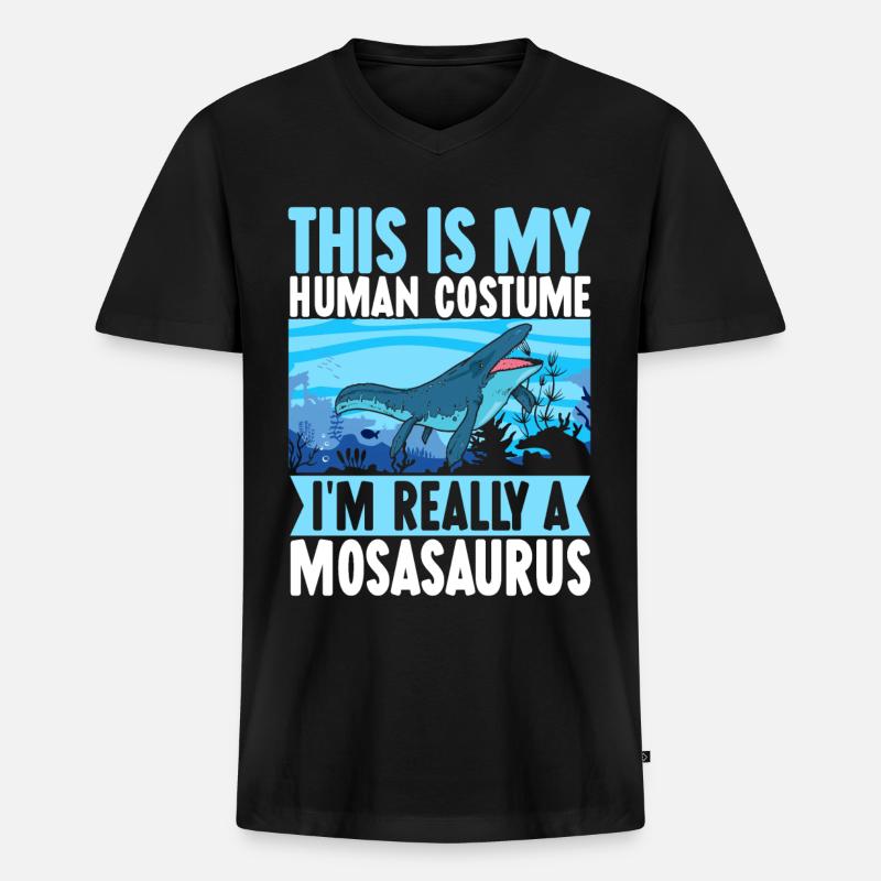 Mosasaurus Dinosaurier - Männer Premium Bio T-Shirt mit V-Ausschnitt - Schwarz