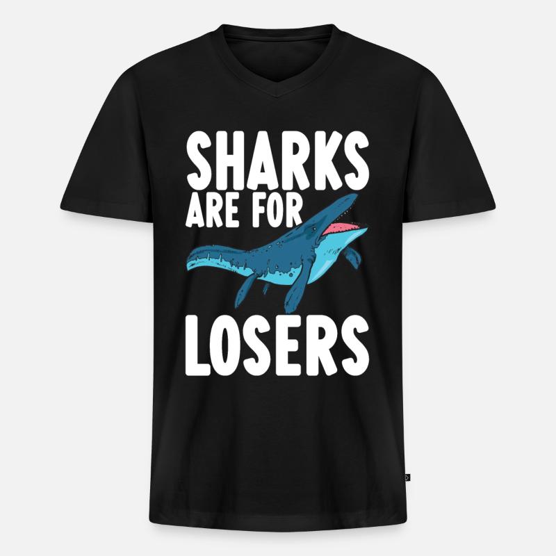 Mosasaurus Dinosaurier - Männer Premium Bio T-Shirt mit V-Ausschnitt - Schwarz