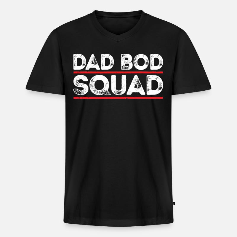 Dad Bod Squad - Männer Premium Bio T-Shirt mit V-Ausschnitt - Schwarz