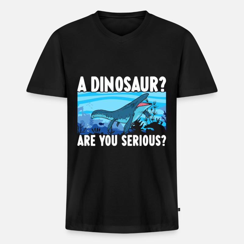 Mosasaurus Dinosaurier - Männer Premium Bio T-Shirt mit V-Ausschnitt - Schwarz