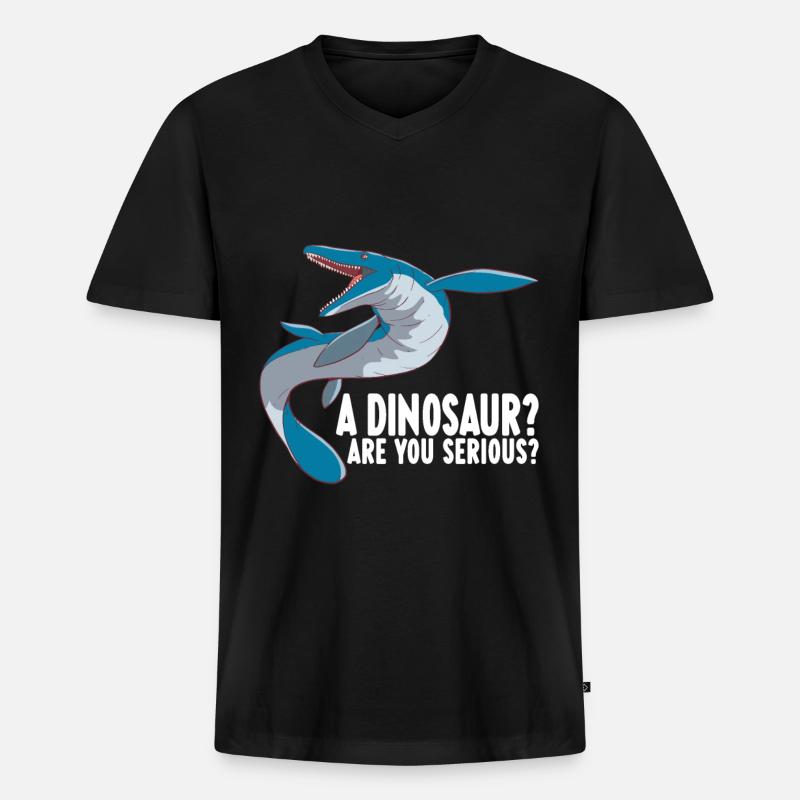 Mosasaurus Dinosaurier - Männer Premium Bio T-Shirt mit V-Ausschnitt - Schwarz