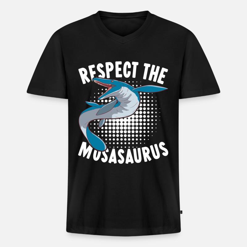 Mosasaurus Dinosaurier - Männer Premium Bio T-Shirt mit V-Ausschnitt - Schwarz