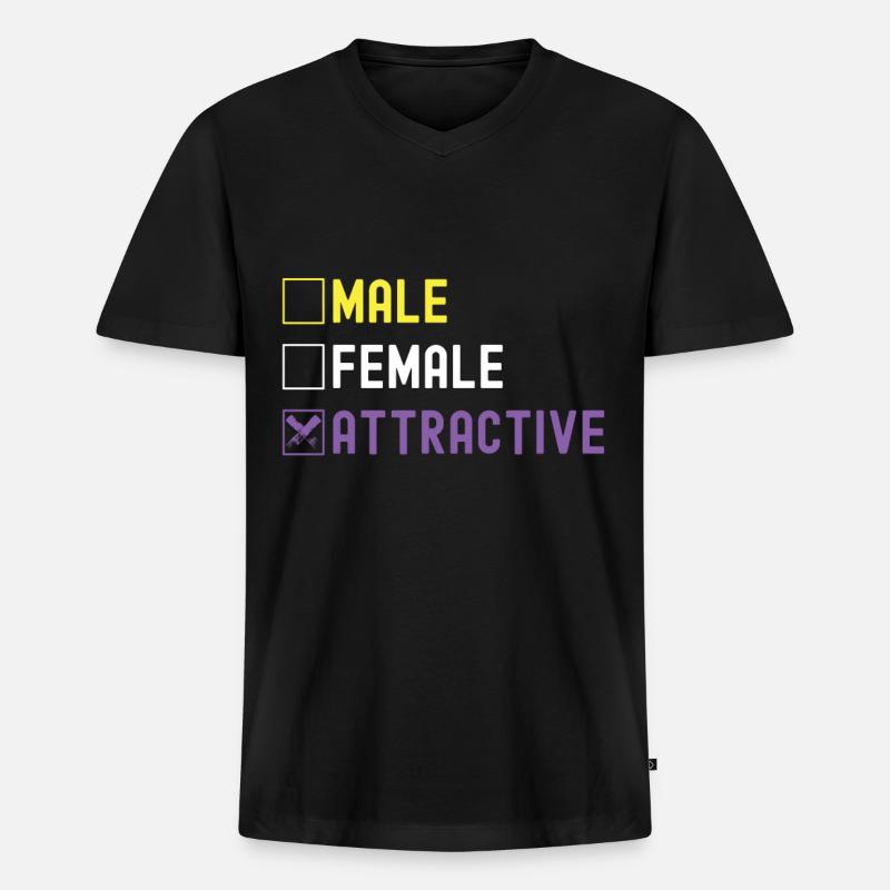 Non Binary Pride Genderqueer - Männer Premium Bio T-Shirt mit V-Ausschnitt - Schwarz