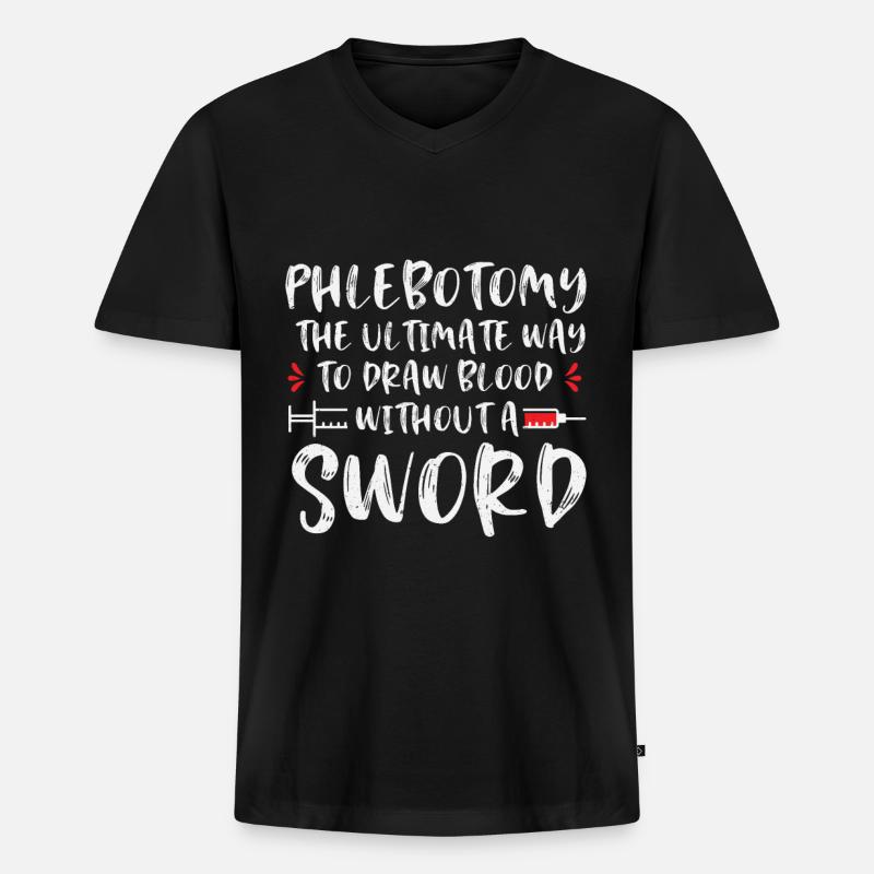Phlebotomist Phlebotomie Krankenschwester Tech - Männer Premium Bio T-Shirt mit V-Ausschnitt - Schwarz
